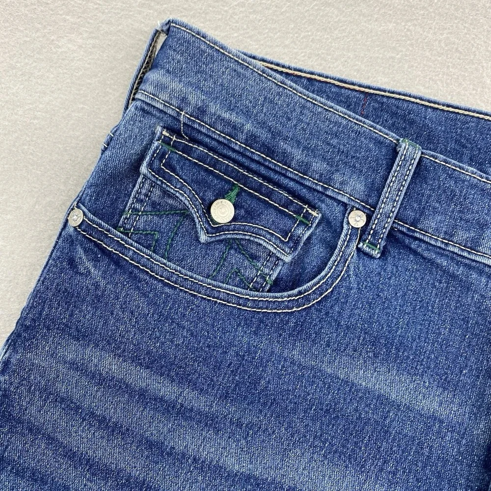 True Religion Jeans Mens 36x32 Blue Denim Pants Geno Relaxed Slim Flap Pocket